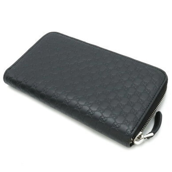 Gucci Micro Guccissima Zip Long Wallet Black Leather - Picture 2 of 9